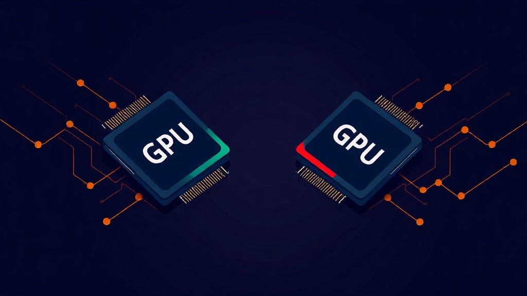 Nvidia B200 and AMD MI350 GPU chips comparison illustration
