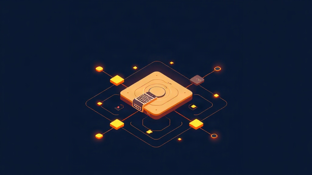 Isometric illustration of a shield protecting a network from phishing attacks.