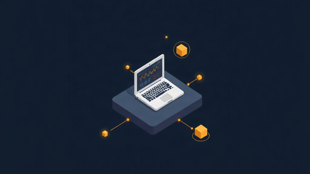 Isometric illustration of a phishing attack with email and network icons on dark navy background.